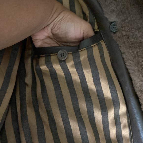 Vintage Brown Rademakers Custom Men’s Muskrat Fur Collar Leather Bomber Jacket - Picture 4 of 10